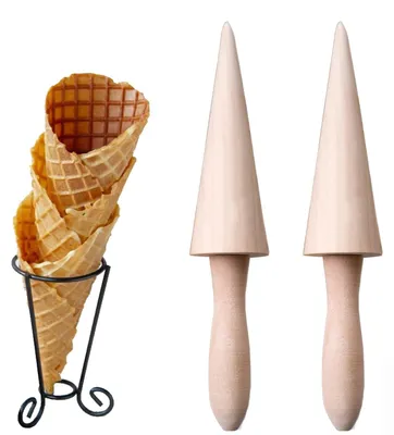 Productafbeelding van Solidchoice - Set van 2 Houten Wafelvormen voor IJsroom
