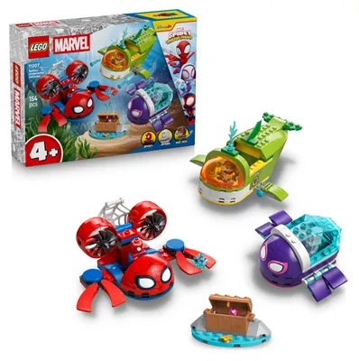 Productafbeelding van LEGO ǀ Marvel Spidey en zijn Supervrienden Spidey: Onderwatervoertuigen - Superheldenspeelgoed met 3 duikboten en 3 minifiguren - Cadeau voor jongens vanaf 4 jaar en fans van de serie - 11207