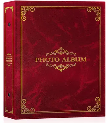 Produktbild von Fotoalbum 10x15cm 400 Fotos Einsteckalbum Kunstleder Rot 50 Blatt