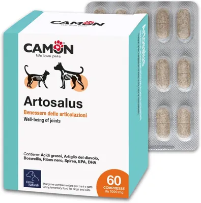 Immagine prodotto di Camon Artosalus Compresse, Alimento Complementare per Cani e Gatti per il Supporto delle Articolazioni, 60 cpr