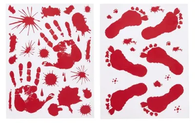 Immagine prodotto di Smiffys - Decorazioni per finestre a tema "Sangue" - Confezione da 2 (taglia unica) (Rosso/Bianco)