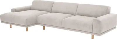 Produktbild von Max Winzer Longchair links / Sofa 2,5-Sitzer rechts Penelope - Cordstoff beige - Maße: 283 x 133 x 68 cm