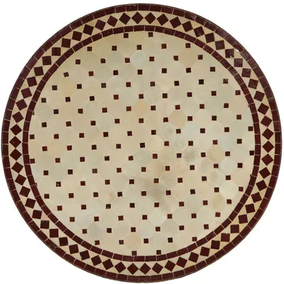 Produktbild von Runder Zellige Mosaik Terrassentisch Schmiedeeisen Ø 100 cm H 75 cm