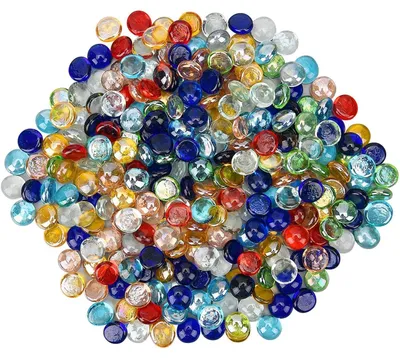 Produktbild von Glas-Muggelsteine 1800g 400 Stück 17-20mm bunt für Aquarium Deko Vasen DIY
