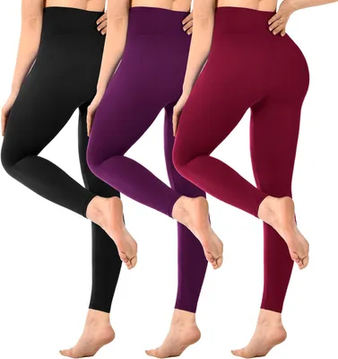 Produktbild von Sportlegging 3 Stück, hoher Bund, schwarz, blickdicht, für Fitness