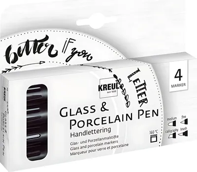 Produktbild von KREUL Glass & Porcelain Pen 4er Set Handlettering