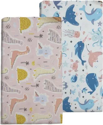 Produktbild von Set von 2 Spannbettlaken für Babybetten, 60 x 120 cm, Weiches Mikrofaser, Atmungsaktiv und Bequem