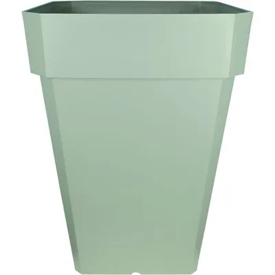 Image de Bac à fleurs carré RIVIERA SOLEILLA, Plastique, 53x39x39 cm, Vert argile