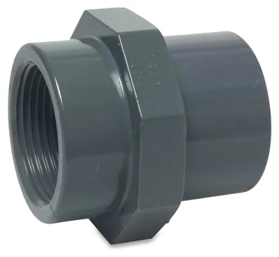 Produktbild von Gewindemuffe PVC-U 50/63 mm x 2 Zoll Klebemuffe/Klebestutzen mit Innengewinde 10 bar Grau