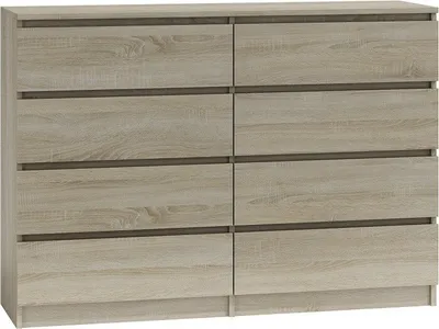 Produktbild von CDF Kommode Malwa M8 140| Farbe: Eiche Sonoma | Schrank für Dokumente, Kleinigkeiten | Ideal für Wohnzimmer, Schlafzimmer, Kinderzimmer