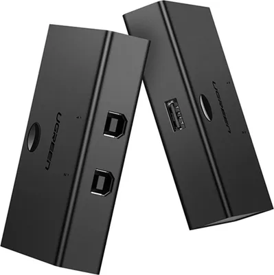 Produktbild von Ugreen USB HUB Switch 1x USB 2.0 - 2x USB Typ B Splitter für zwei Computer schwarz (30345 US158)