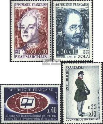 Produktbild von Briefmarken Frankreich 1967 Mi 1571-1572,1573,1574 (kompl.Ausg.) postfrisch Berühmte Männer