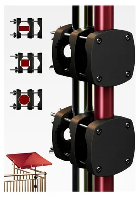 Produktbild von Sonnenschirmhalter für Balkongeländer - 2er Set, Schwarz