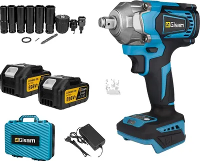 Obrázek produktu pro Elektrický šroubovák Gisam, točivý moment 1200 N·m, bezkartáčový motor, 2 akumulátory typu 2