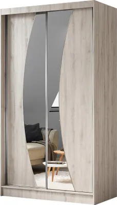 Image de BEAUTYSOFA armoire moderne avec portes coulissantes VOX 120 cm - Armoire avec miroir et portes coulissantes (chêne Sonoma)