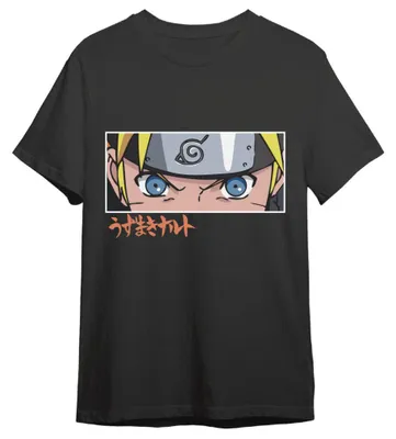 Obrázok produktu pre Tričko Naruto, motív: oči Naruto, čierna farba, veľkosť L