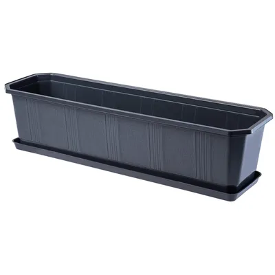 Zdjęcie produktu dla KADAX Doniczka Donica Balkonowa + Podstawka 60cm Grafit