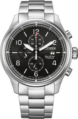 Produktbild von Citizen CA0810-88E Eco-Drive Herrenuhr Chronograph Titan Schwarz