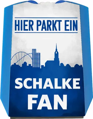 Produktbild von Hier parkt ein Schalke Fan Parkscheibe in Vereinsfarben