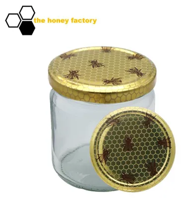 Produktbild von 96 x HONIGGLAS Twist Off 500G im KARTON inkl. Metalldeckel BIENENWABE