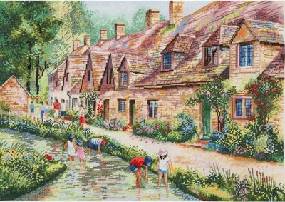 Produktbild von Anchor Kreuzstich Set "Maia Collection Arlington Row", Zählmuster, 28x40cm