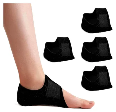 Produktbild von 4 Stück Fersenschoner, Einlegesohlen gegen Plantarfasziitis, Silikon Einlagen für Herren und Damen, Schmerzlindernde Fersenpolster, Einlagen bei Achillessehnenentzündung