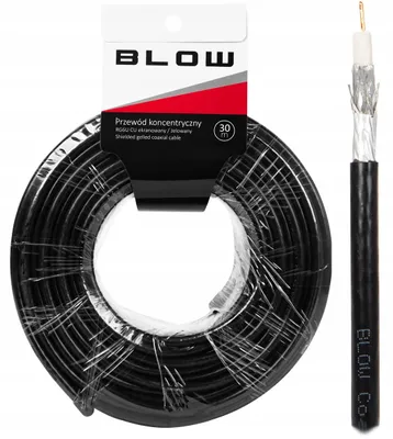 Immagine prodotto di Cavo coassiale RG6 con gel, 30 m, CU 1,02 mm, rivestimento esterno in rame nero