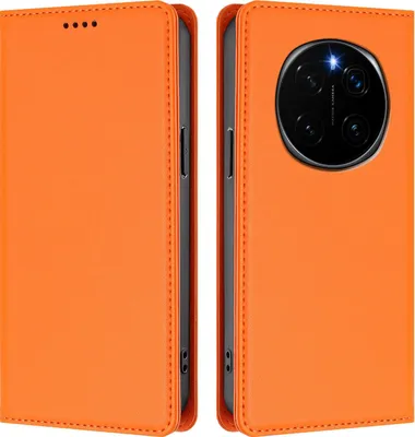 Immagine prodotto di Custodia in pelle per Honor Magic7, custodia a libro magnetica in Finto cuoio con supporto, arancione