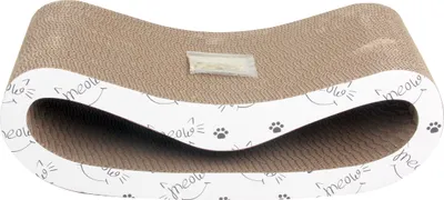 Produktbild von Dehner Lieblinge Katzen-Kratzpappe Scratch Wave, inkl. Katzenminze, ca. 49 x 24 x 15 cm, Naturmaterial, weiß