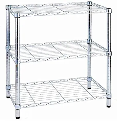 3-stufiges Regal, verchromt, 60x35x90 cm, freistehend