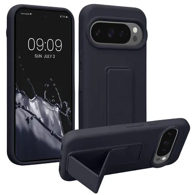 Produktbild von kwmobile Handyhülle für Google Pixel 10 / Pixel 10 Pro Hülle - TPU Silikon Case mit Fingerhalter und Stand - Schutzhülle Cover in Heidelbeerblau
