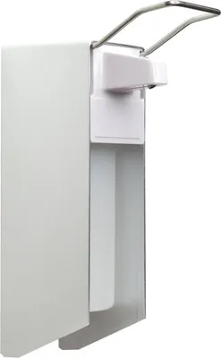 Produktbild von Desinfektionsspender | Alu/Kunststoff | 500 ml | kurzer Hebel | Wandspender