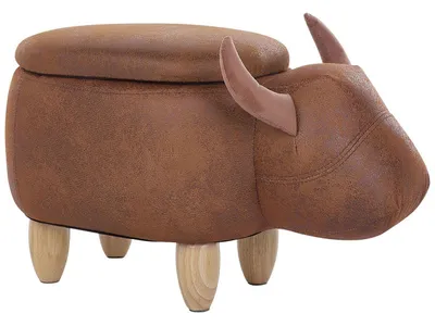 Obrázek produktu pro BELIANI Židle pro zvířata světle hnědá syntetická kůže kaučuk dřevo 35 x 32 x 60 cm moderní vzhled kůže kráva praktické víko dětský pokoj