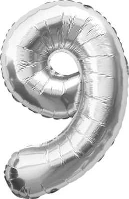 Produktbild von Oblique Unique Folien Luftballon mit Zahl 9 Geburtstag Jubiläum Party Deko Ballon - silber
