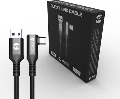 Obrázek produktu pro Kabel VORTEX VR 5m USB-A na USB-C pro Meta Quest Link – Ultrarychlý přenos dat až 5 Gb/s pro Quest 3S, Quest 3, Quest 2 a Oculus Quest 1