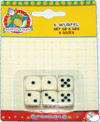 Produktbild von 6 Stück Würfel ca. 16mm (1,6 cm)  Ersatzwürfel , Augenwürfel Spielwürfel , Würfelset 6er Set für Spiele