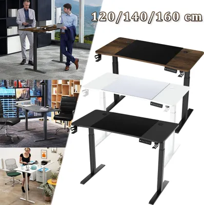 Produktbild von UISEBRT 120x60cm Braun Höhenverstellbarer Schreibtisch Elektrisch mit Memory-Funktion, Stabiler Steh-Sitz Computertisch, Tischgestell für Homeoffice