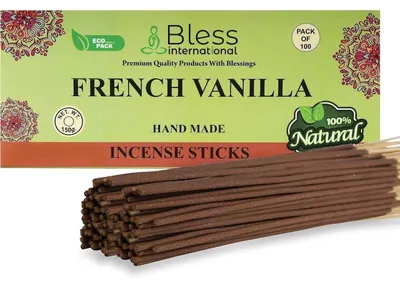 Productafbeelding van Wierookstokjes vanille, chemisch vrij, French-vanille, 100 stuks (150 gram)