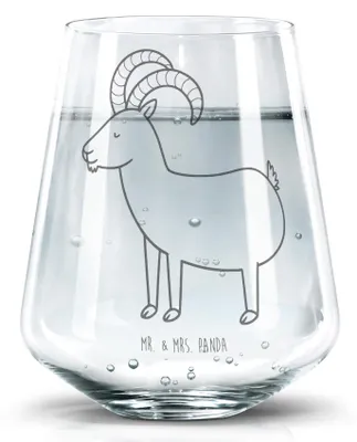 Produktbild von Mr. & Mrs. Panda Glas Sternzeichen Steinbock - Transparent - Geschenk, Geburtstag Januar, Dezember, Wasserbecher, Steinböcke, Glasbecher, Tumbler, Bock, Wasserglas, Ziege
