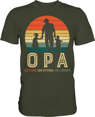 Produktbild von Opa Enkel und Enkelin Großvater Papa Vater T-Shirt - Premium Shirt – Urban Khaki / XXL