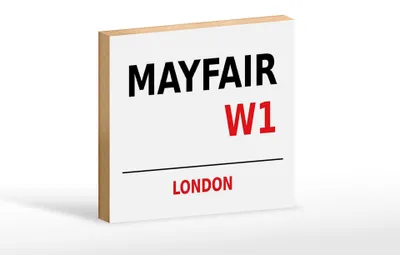 Produktbild von Holzschild London 18x12cm Mayfair W1