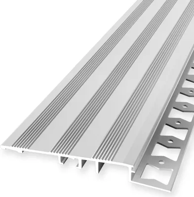 Produktbild von Rampenprofil Anpassungsprofil 10 x 80 x 2500 mm Ausgleichsprofil Einfasshöhe 10 mm Aluminium Geschlossen Gestanzt Alu Natur Küberit