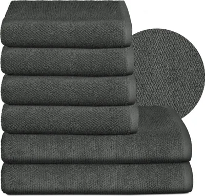 Produktbild von BEAUTEX Handtuch-Set Premium Frottier Sets,  Europe, 100% Baumwolle 550g/m², Oeko-TEX ,Dunkelgrau,Set: 4 Hand-, 2 Badetücher