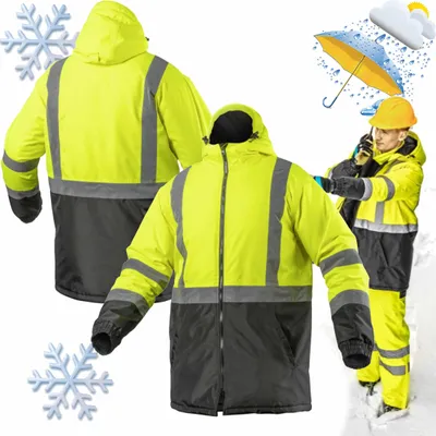 Obrázek produktu pro Pracovní 3/4 výstražná zateplená zimní nepromokavá bunda LEDA YELLOW XL