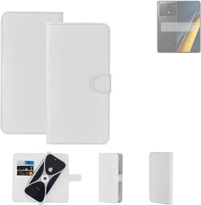 Produktbild von K-S-Trade Handy Hülle Schutz Hülle kompatibel mit POCO X6 Pro 5g Cover Case Bookstyle Bumper weiß 1x