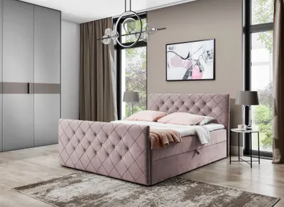 Produktbild von Boxspringbett Schlafzimmerbett EIVOR 140x200cm Altrosa inkl.Bettkasten