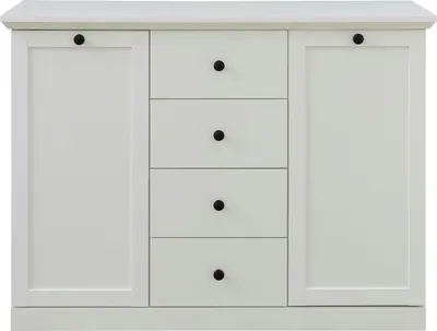 Produktbild von trendteam Wohnen Sideboard BrandsonBaxter Weiß Nachbildung 119 x 88 x 41 cm