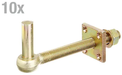 Produktbild von Alberts 10 x Kloben zum Durchschrauben, 180 mm, ohne Stütze, gelb verzinkt