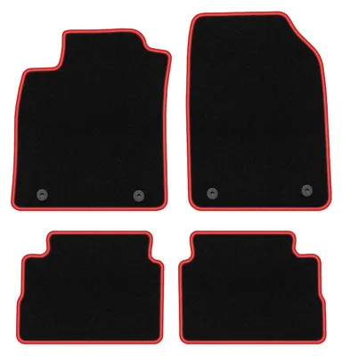 Image de Tapis de sol en moquette noir/rouge pour Opel Vectra C 2002-2008 4 pièces