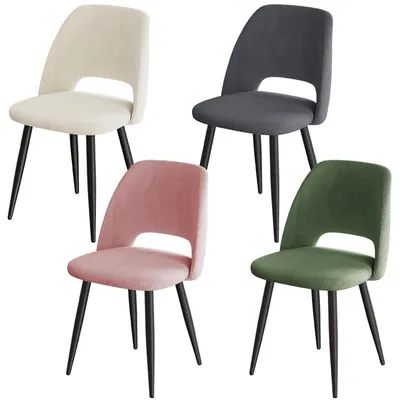 Produktbild von 4er Set Esszimmerstühle aus Cord mit Metallbeinen, gepolstert, bequem, stabil